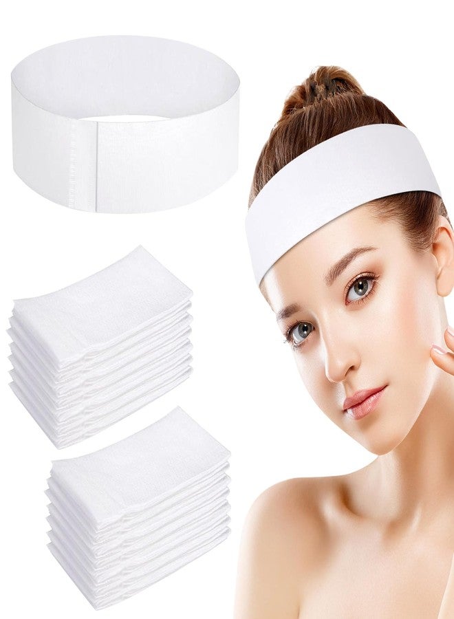 HONLYNE 100 PCS Disposable Hairband for Women, Non-woven Fabric Spa Headband for Makeup, Travel, Securing Hair during Facial - Image 1